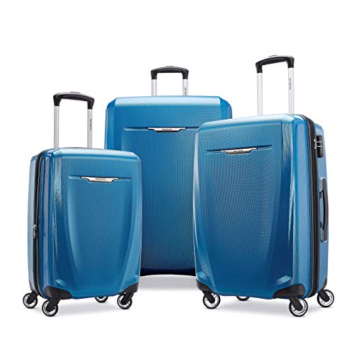 Samsonite Winfield 3 DLX Hardside Luggage with Spinners, 3-Piece Set (20/25/28), Blue/Navy