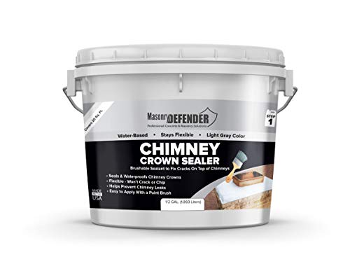 MasonryDefender Chimney Crown Sealer - Brushable Sealant Fixes Cracked Chimney Tops & Prevents Chimney Leaks