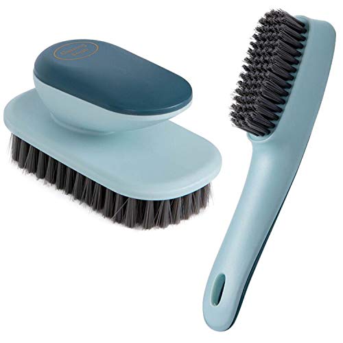 Ganganmax Cleaning Brush Household Small Laundry Brush for Soft Bristle Scrub Clothes Shoe Underwear Fabric Hand Cleaning Brush Pack of 2 Blue