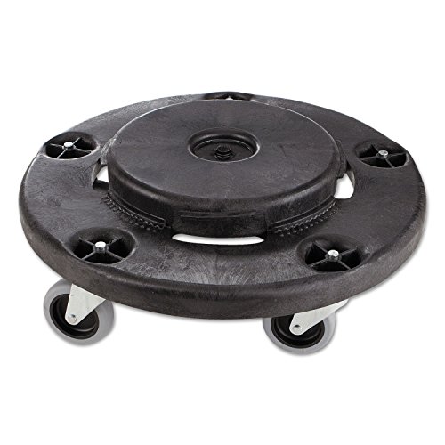 Rubbermaid Commercial Products Brute Trash Can Dolly with Wheels, Black, Transports 20, 32, 44 and 55G Brute Containers