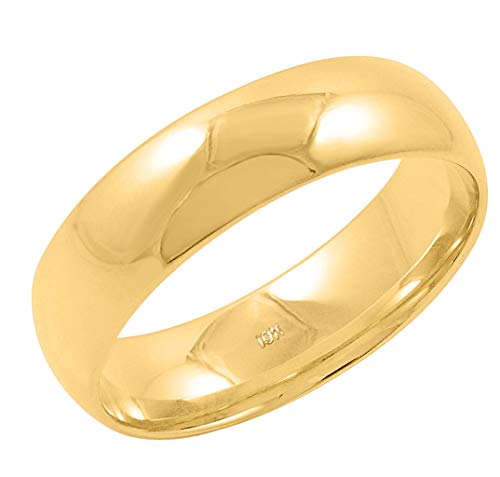 Oxford Ivy Men's 10K Yellow Gold 6mm Comfort Fit Classic Plain Wedding Band Ring Size 12.5