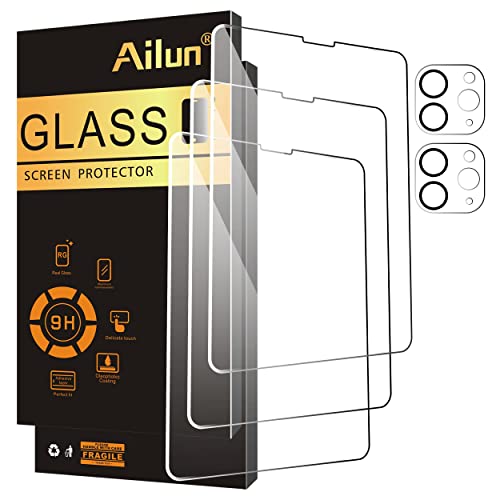 Ailun Screen Protector for iPad Pro 11 inch 2022/2021/2020 (4th/3rd/2nd Generation) 3 Pack + 2 Pack Camera Lens Protector,Tempered Glass,Face ID & Apple Pencil & Case Compatible [5 Pack]
