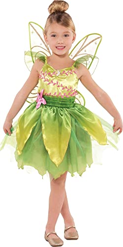 Costumes USA Classic Tinker Bell Halloween Costume for Girls, Peter Pan, Small (4-6), Includes Dress and Wings