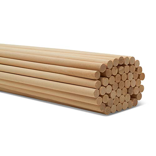 Dowel Rods Wood Sticks Wooden Dowel Rods - 1/2 x 18 Inch Unfinished Hardwood Sticks - for Crafts and DIYers - 25 Pieces by Woodpeckers