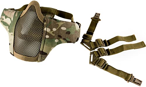 OneTigris 6' Foldable Half Face Mesh Mask Military Style Comfortable Adjustable Tactical Lower Face Protective Mask (Multicam)