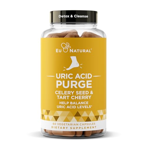 Purge! Uric Acid Flush – Eat & Drink What You Want – Detox and Cleanse with Celery Seed Extract, Tart Cherry & Chanca Piedra for Effective Joint Support & Active Mobility – 60 Soft Vegan Capsules