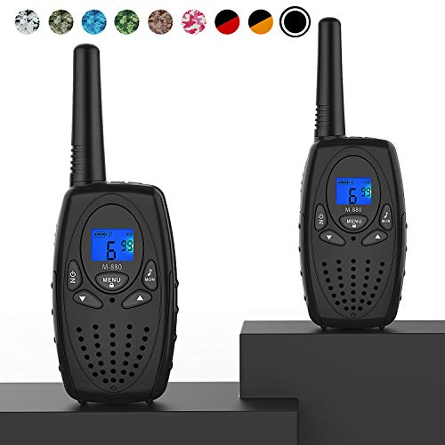 Walkie Talkies for Adults, Topsung M880 FRS Two Way Radio Long Range with VOX Belt Clip/Hand Held Walky Talky with 22 Channel 3 Miles for Family Home Cruise Ship Camping Hiking (Black 2 in 1)