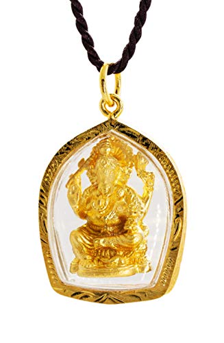 Artschatz Golden Ganesh Ekadanta Ganapati - Om Symbol - Amulet Hindu Pendant