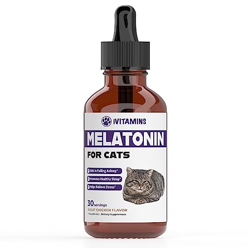 Melatonin for Cats | Supports Healthy, Restful Sleep for Your Cat | Cat Stress Relief | Cat Calming | Cat Anxiety Relief | Cat Melatonin | Anxiety Relief for Cats | Cat Sleep Aid | 1 fl oz