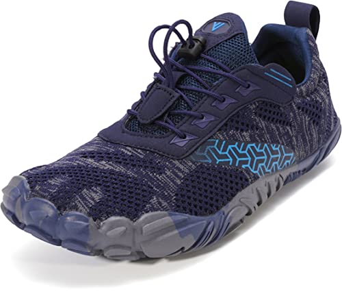 WHITIN Men's Trail Running Shoes Minimalist Barefoot Five Fingers Wide Toe Box Size 11 Gym Workout Fitness Zero Drop Minimus Training Blue 44