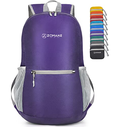 ZOMAKE Ultra Lightweight Hiking Backpack 20L - Packable Small Backpacks Water Resistant Daypack for Women Men(Purple)