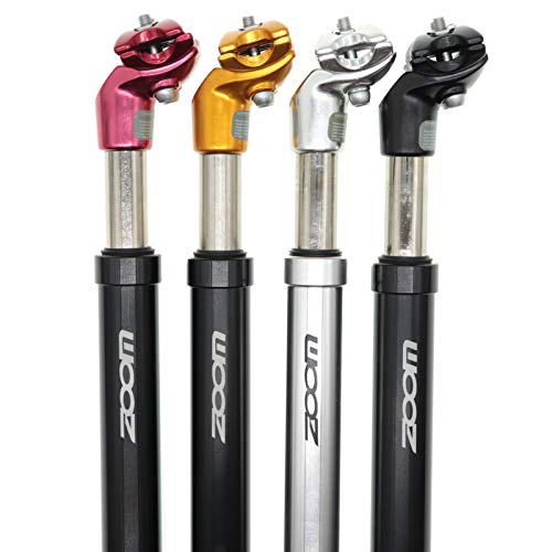 DJC Bike Suspension Seatpost Shock Absorber Damper Post 27.2 30.9 31.6 mm, Lightweight Aluminum Body(Black Head,27.2mm)