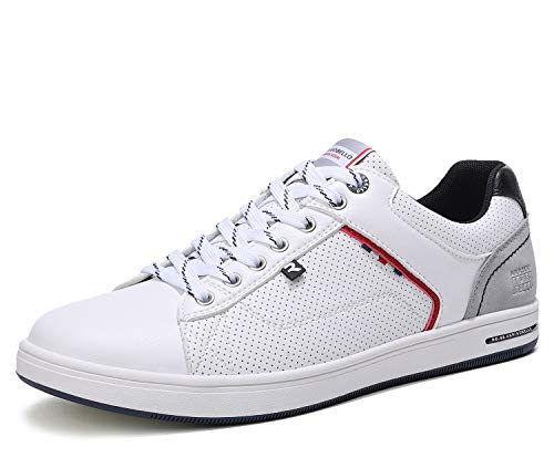 AX BOXING Mens Casual Shoes Fashion Sneakers Breathable Comfort Walking Shoes for Male(White, Numeric_8)