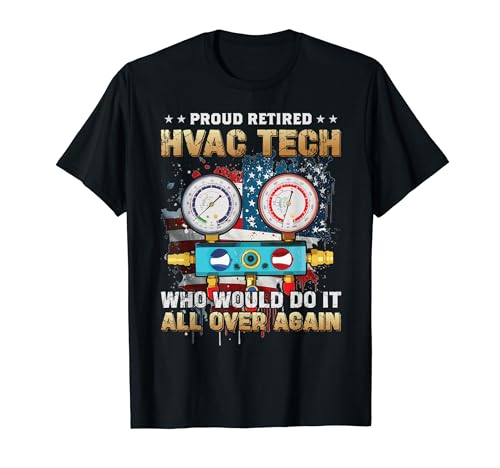 Mens HVAC Technician Retirement Proud Retired HVAC Tech T-Shirt