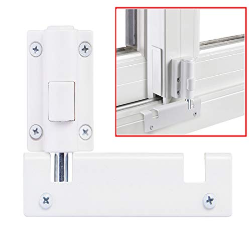 Wintek Patio Sliding Door Security Foot Lock Kick Lock, Fits on Top Rail-Childproof Patio Door Guardian-or Bottom Rail-Foot Operated-Keep Your Family Safe and Secure(1Pack,White)