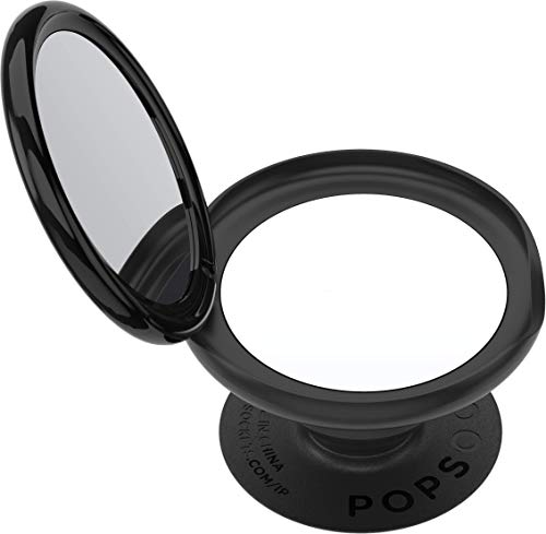 PopSockets PopGrip Mirror - Expanding Stand and Grip with a Swappable Top for Smartphones and Tablets - Black
