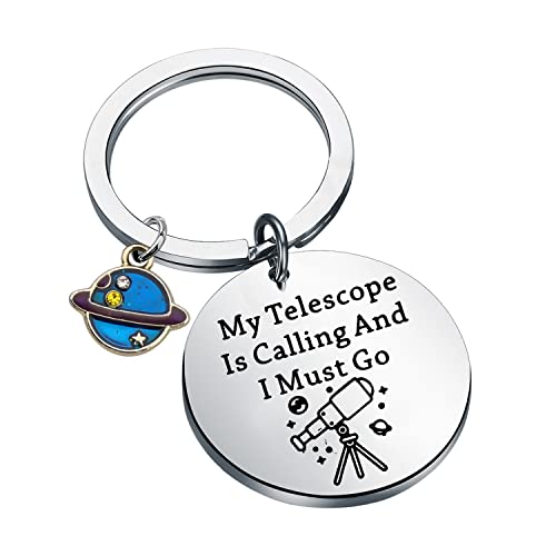 WSNANG Astronomy Gift Spacemen Gift Astronaut Keychain My Telescope Is Calling And I Must Go Keychain (Telescope Calling K)