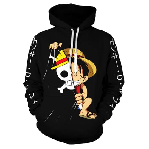 Ojodloy Anime Hoodie Youth/Adult 3D Printed Novelty Sweatshirt Men's Cosplay Pullover HS1-Medium