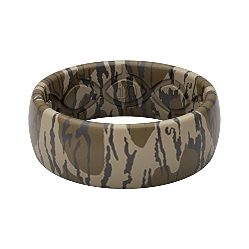 Groove Life Mossy Oak Bottomland Camo Silicone Ring - Breathable Rubber Wedding Rings for Men, Lifetime Coverage, Unique Design, Comfort Fit Ring - Size 11