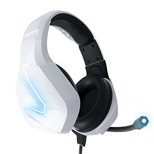Orzly Gaming Headset (White) for PC and Gaming Consoles PS5, PS4, Xbox Series X | S, Xbox ONE, Nintendo Switch & Google Stadia Stereo Sound with Noise Cancelling mic - Hornet RXH-20 Siberia Edition