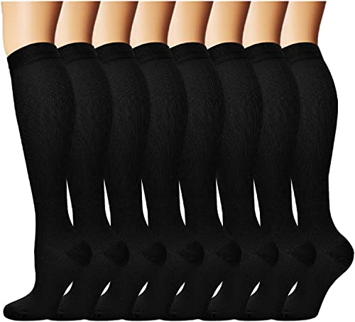 Iseasoo Copper Compression Socks For Men & Women Circulation-Best For Running Hiking Cycling 15-20 mmHg(S/M)