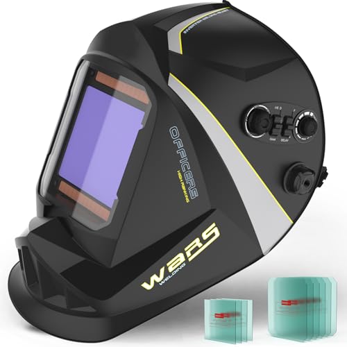 SONNLER 3.94' *3.66' Large Viewing Welding Helmet,1/1/1/1 True Color Auto Darkening Welding Helmet,Solar/Battery Power Welding Hood With 4 Arc Sensor,Wide Shade 4~5/9-9/13 Welding Mask For TIG MIG ARC