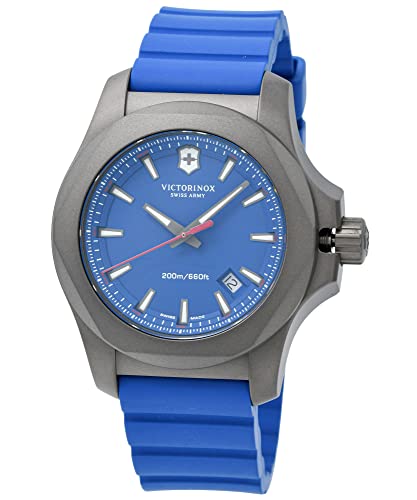 Victorinox Swiss Army I.N.O.X. Titanium Blue Dial Blue Rubber Caribbean Exclusive Edition Watch 249122