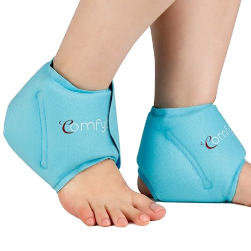Comfytemp Ankle Ice Pack Wrap for Swelling, Plantar Fasciitis, Foot Pain Relief, FSA HSA Eligible, Gel Packs for Injuries Reusable, Hot Cold Compression for Achilles Tendonitis, Sprain Ankles, 2 Packs