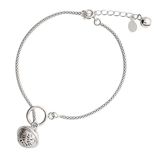 Helen de Lete Simple Style Vintage Tinkle Bell Fashion Sterling Silver Anklet