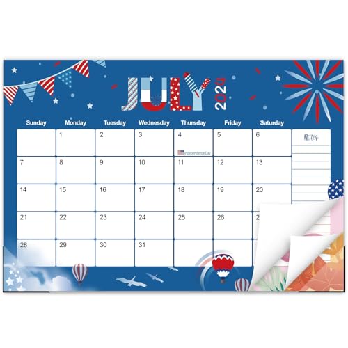 GuassLee Desk Calendar 2024-2025, Monthly Calendar 2024, 18-Month School Year Calendar, 2024 Jul - 2025 Dec, 17'x11.5' Large Desk Planner with Corner Protectors, Ample Blocks ＆ Notes for Home Office