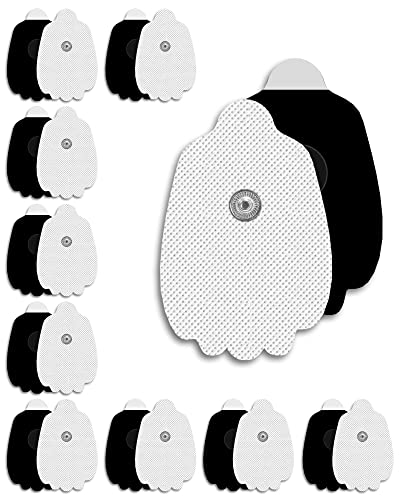 20-Pack TENS Unit Replacement Pads, Long-Lasting Snap Electrodes for 50 Times of Use per Pad, AVCOO Latex-Free TENS Pads Set Compatible with TENS EMS Devices Using 3.5mm Button Lead Wires