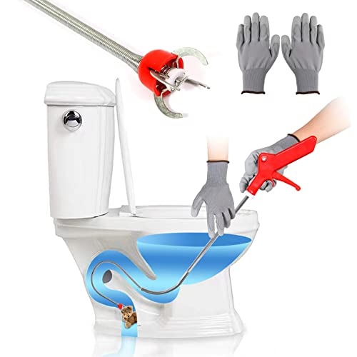 69'Toilet Snake Clog Remover,Toilet Auger Grabber Tool，Plumbing Snake for Toilet,With 4 Claws Bendable Hose Pickup Reaching Assist Tool for Grabbing Objects Blocked in Toilet Pipes and Drainage Drains