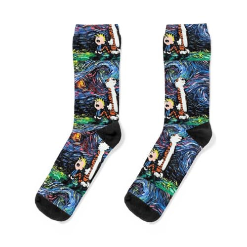 DGXMONO Unisex Socks Calvin Unique And Polyester Hobbes Spandex 551 Sublimation Birthday Socks For Men Women Sport Running