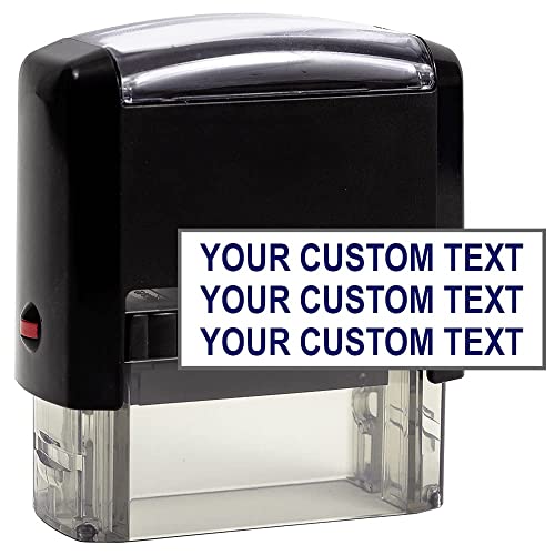 Custom Address Stamp - 20 Font Options - 3 Line Self-Inking Address Stamp - Up to 3 Lines of Customized Text | Multiple Ink Color Options (Medium)