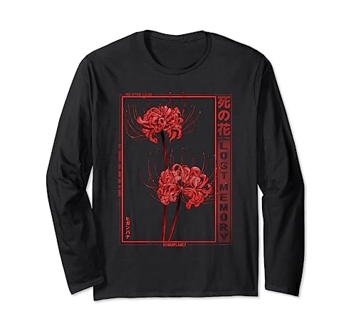 Japanese Spider Lily Soft Grunge Anime Aesthetic Flower Long Sleeve T-Shirt