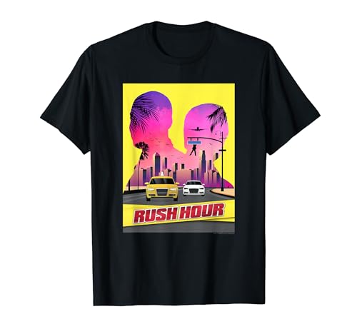 WB100 Rush Hour Retro City Skyline Partner Silhouette Poster T-Shirt