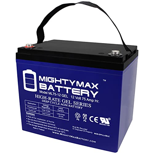 Mighty Max Battery 12V 75AH Gel Battery Replaces BCI Group 24M Starting Marine & RV