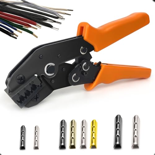 Aglet Crimping Tool, Shoelace Aglets Tool，Aglets For Shoelaces, Repair Shoe Lace Tips Replacement End Comes With 160pcs Metal Aglets Installation Tool 3/4/4.5 mm