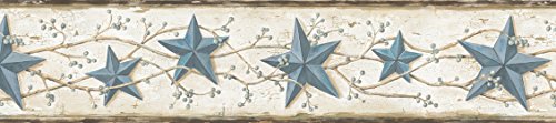 Chesapeake CTR65366B June Blue Heritage Tin Star Wallpaper Border
