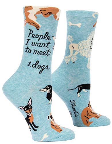 Blue Q People To Meet: Dogs Crew Socks Shoe Size: 5-10