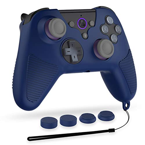 Case for Luna Controller, Alquar Silicone Case Cover for Amazon Luna Controller, Anti-Slip/Shockproof/Dustproof Skin Protective Cover for Luna Game Controller- with Lanyard/Thumb Grip Caps (Blue)