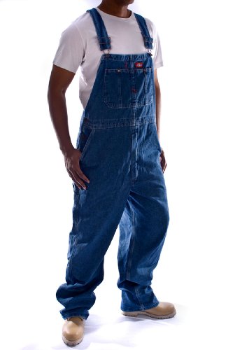Dickies mens Bib overalls and coveralls workwear apparel, Stone Washed, 30W x 30L US