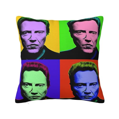 ADPAAR Christopher Walken Pillow Cases Throw Pillow Cover Decorative Square Cushion for Sofa Bed Couch Home Decor 18'X18'