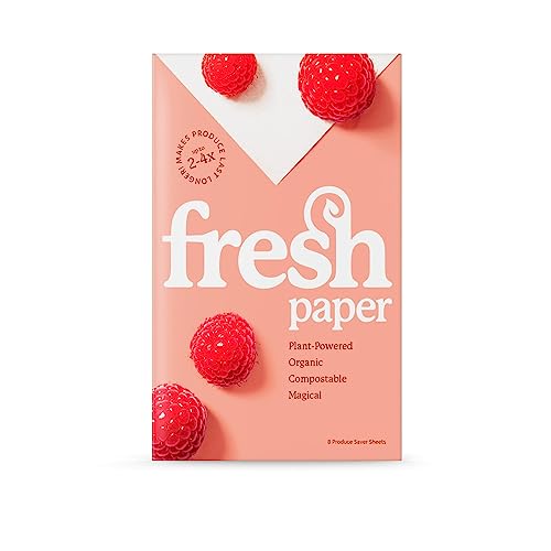 FRESHPAPER Keeps Fruits & Vegetables Fresh for 2-4x Longer, 8 Reusable Food Saver Sheets for Produce (1 Pack), Made in the USA by The FRESHGLOW Co