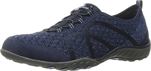 Skechers womens Breathe-easy - Fortuneknit Fashion Sneaker, Navy, 8 US