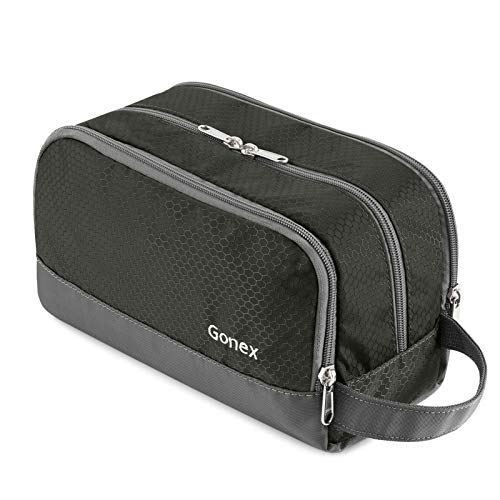 Gonex Travel Toiletry Bag Nylon, Dopp Kit Shaving Bag Toiletry Organizer Gray