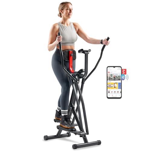 Sunny Health & Fitness SF-E902 Air Walk Trainer Elliptical Machine Glider w/LCD Monitor, 220 LB Max Weight and 30 Inch Stride