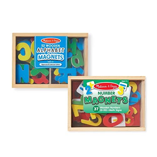 Melissa & Doug Deluxe Magnetic Letters and Numbers Set With 89 Wooden Magnets - Alphabet Letter Magnets, Number Magnets, Learning Toys For Preschoolers And Kids Ages 3+