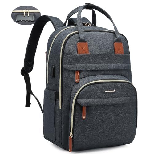 LOVEVOOK Laptop Backpack for Women, Unisex Travel Anti-theft Bag, Business Work Computer Backpacks Purse for Men, Casual Hiking College Daypack with Lock, 15.6 Inch, Dark Grey
