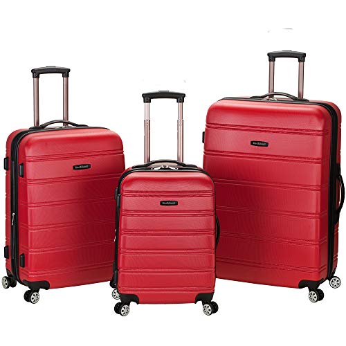 Rockland Melbourne Hardside Expandable Spinner Wheel Luggage, Red, 3-Piece Set (20/24/28)